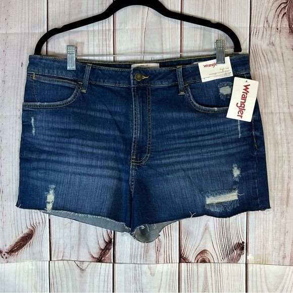 Wrangler Women's High-Rise Vintage Cutoff Distressed Jean Shorts - Picture 2 of 4